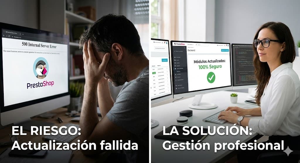 Gestión de módulos en PrestaShop 8
